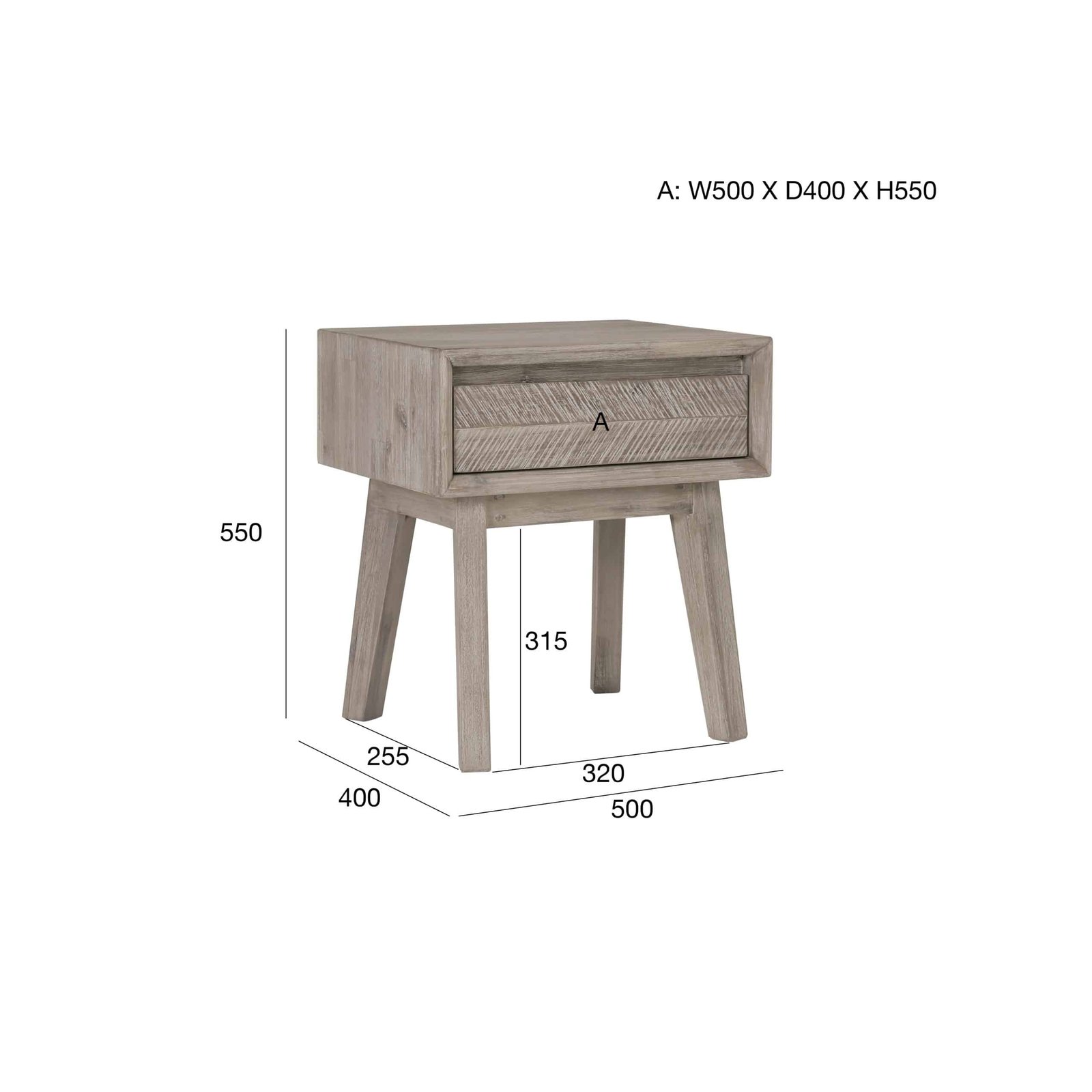MADRID BEDSIDE TABLE WITH 1 DRAWER 1808 (#) - Image 4
