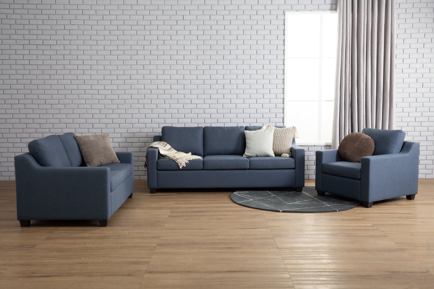 BALENO 3 SEATER SOFA BLACK/6369 - Image 2