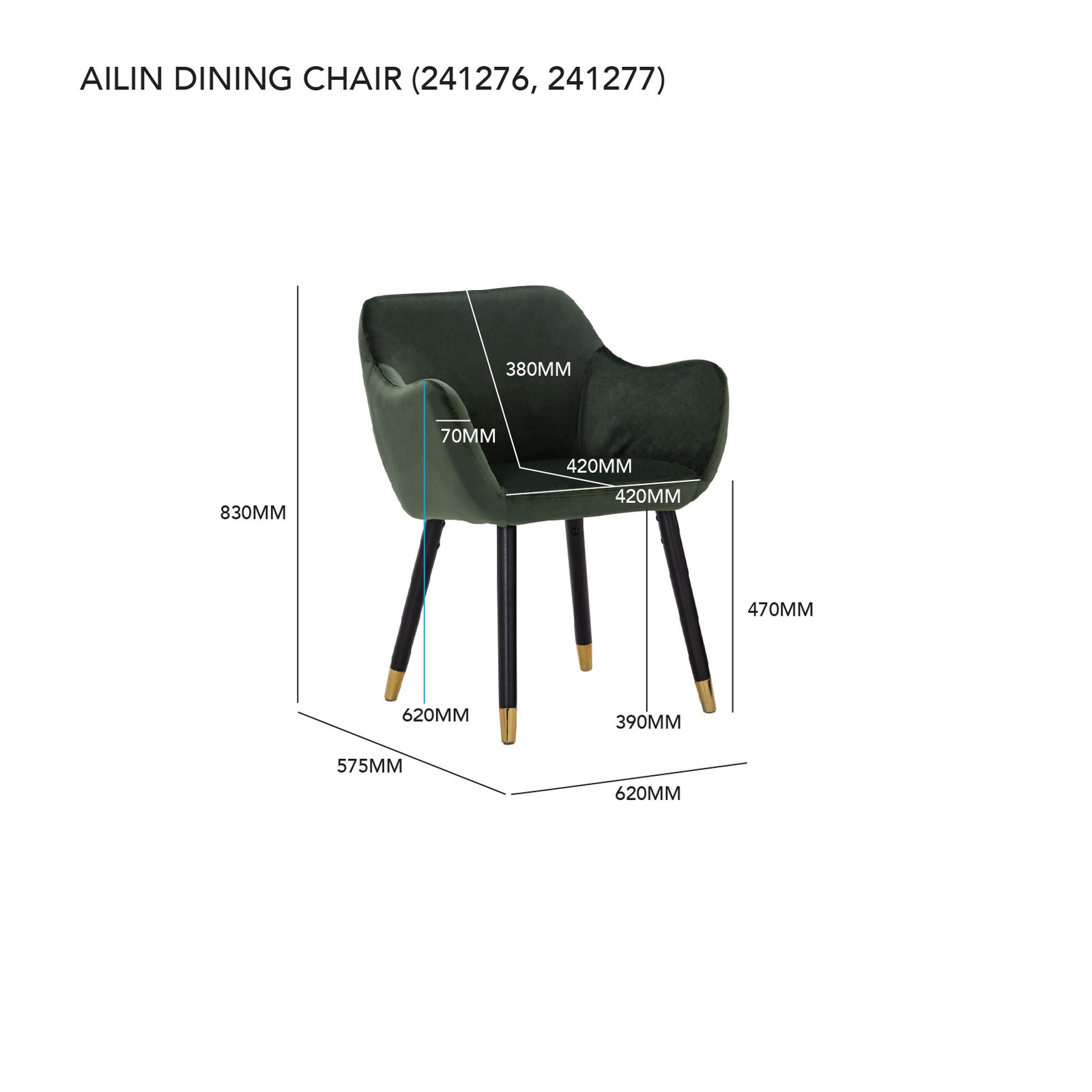 AILIN DINING CHAIR 114/808/3610 (#) - Image 4