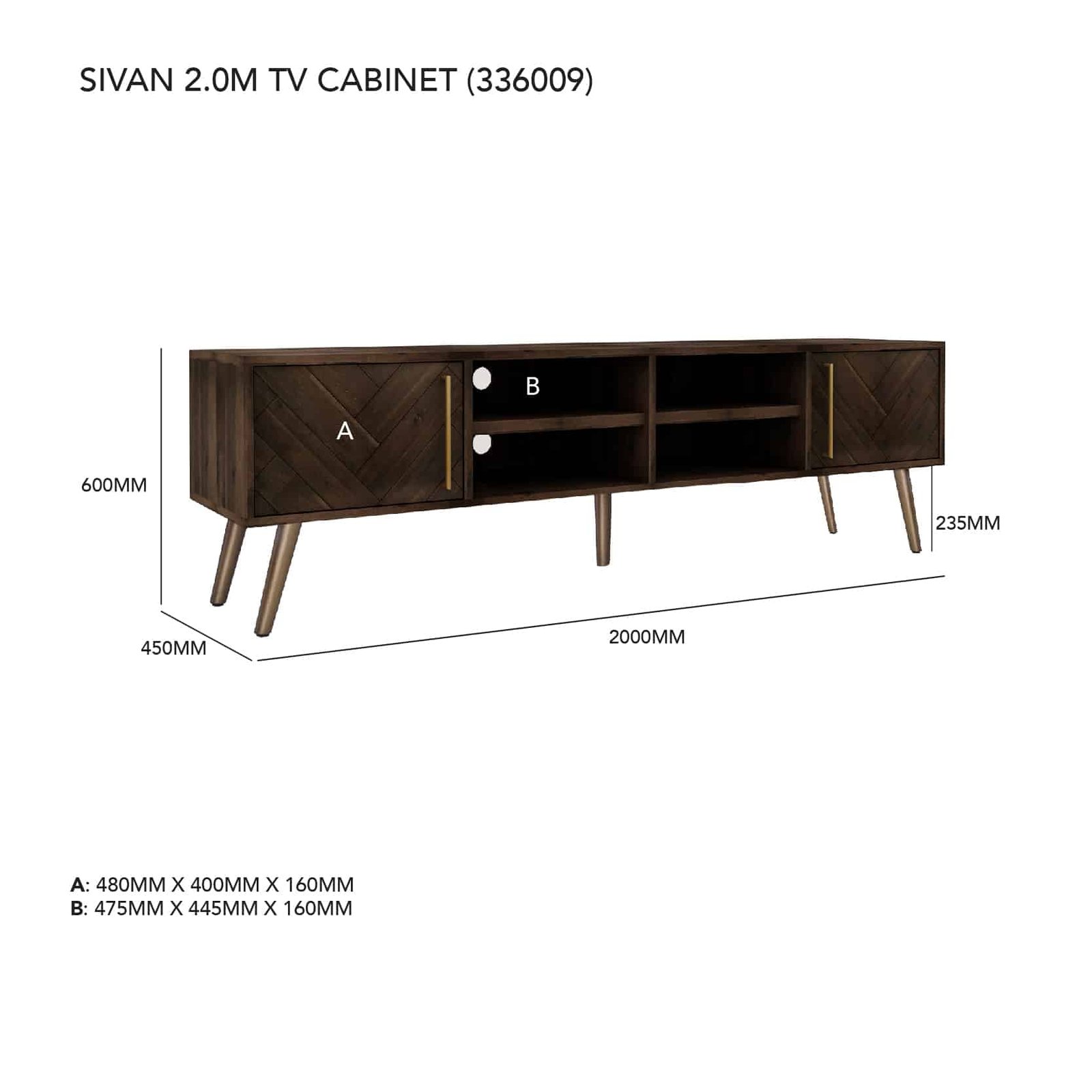 SIVAN 2.0M TV CABINET 822/1809 - Image 4
