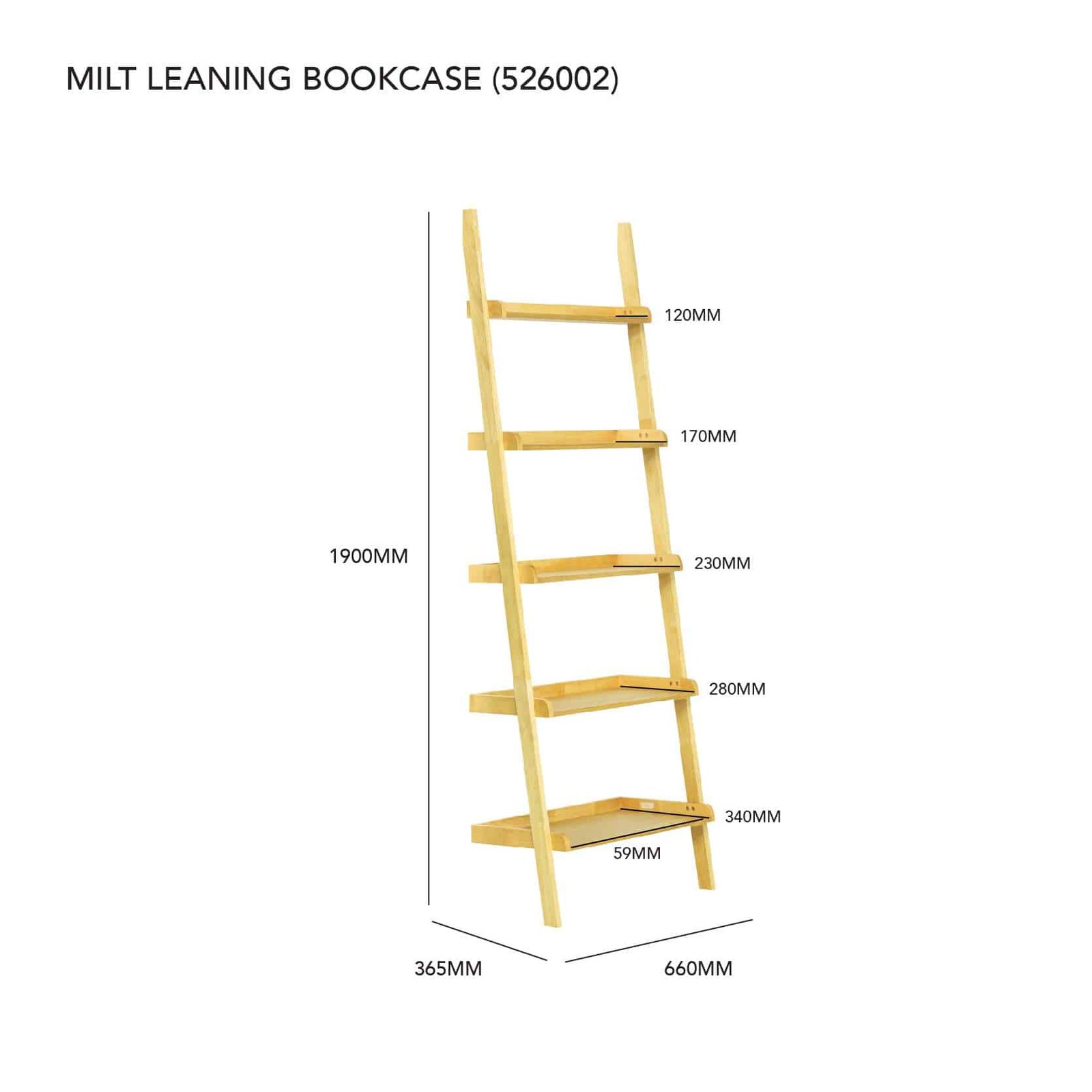 MILT LEANING BOOKCASE 102 - Image 3